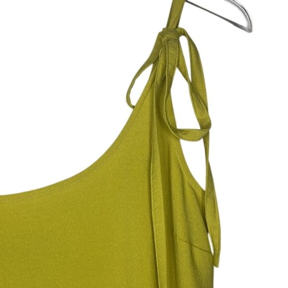 Lulus Chartreuse Green Tie Strap Side Split Maxi Dress Size Small - Picture 3 of 5